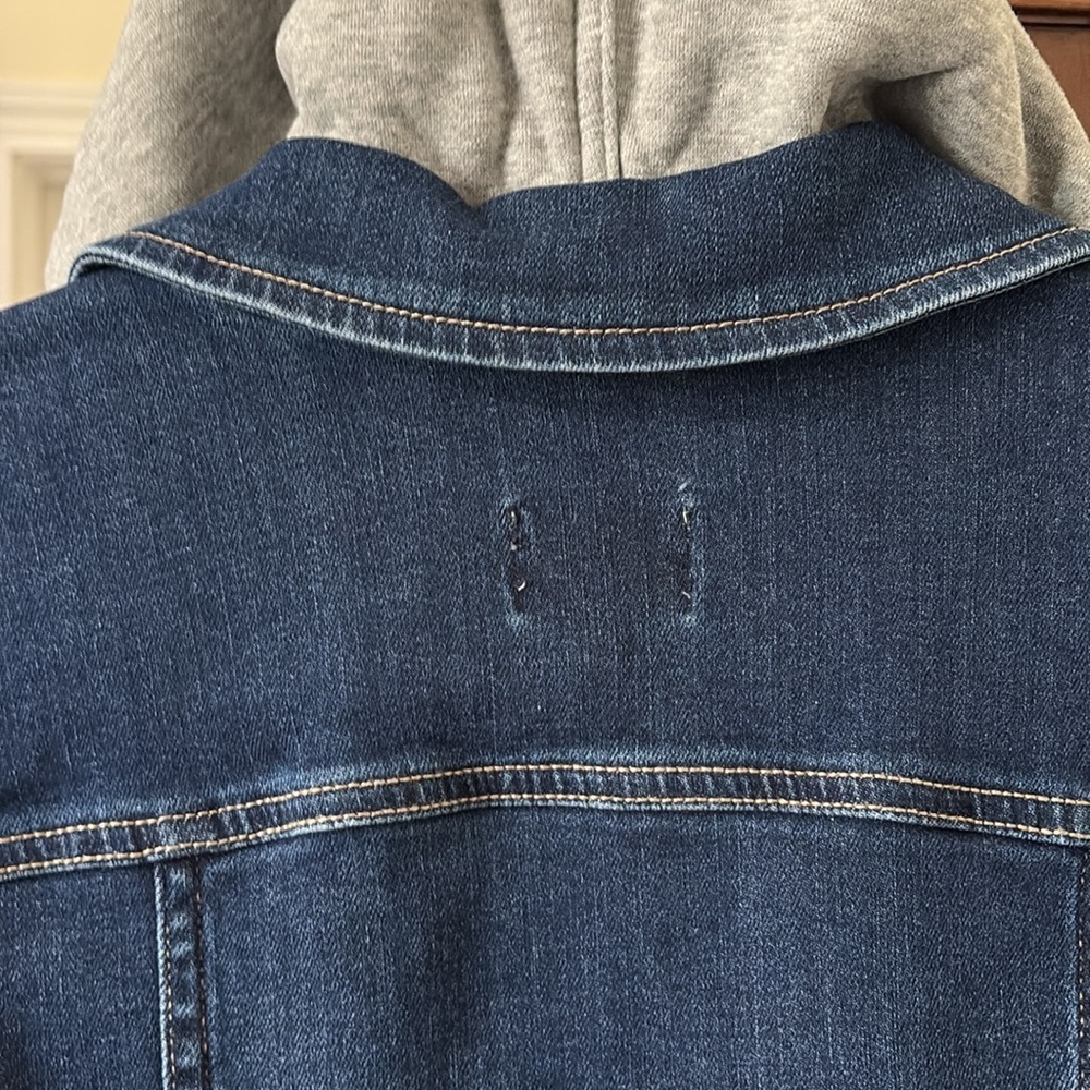 Susan Graver Stretch Denim Frayed Hem & French Terry Jean Jacket - Picture 13 of 16
